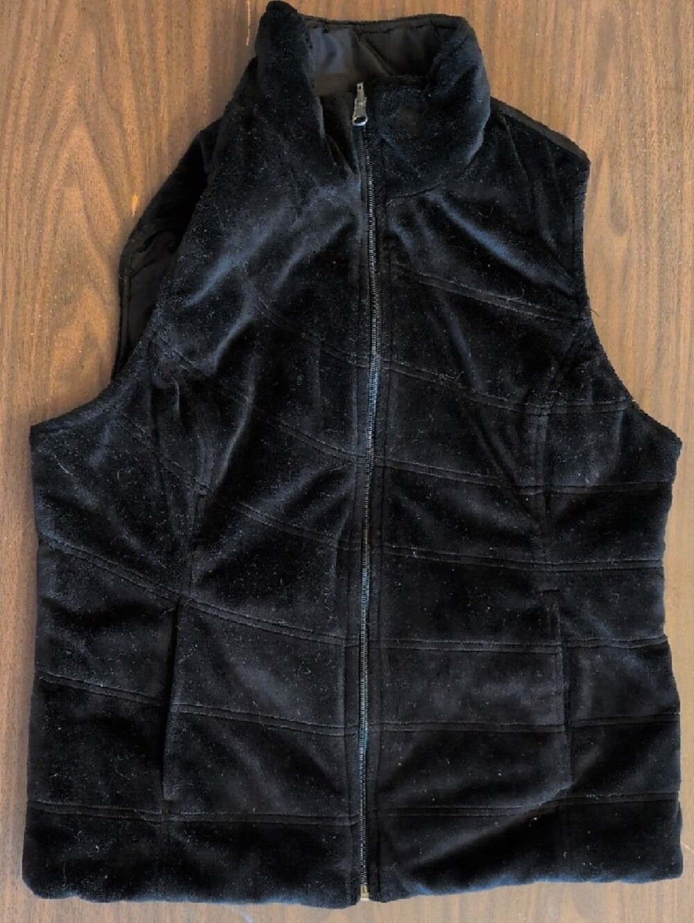 KiwiKate Reversible Black Faux-Fur Vest